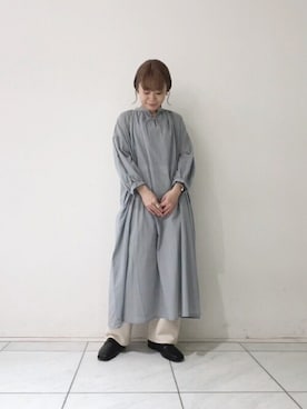 「シアーワンピース」｜「アイテム（その他シューズ）」を使った、よしかわさん（レディース・151cm）の春コーディネート
