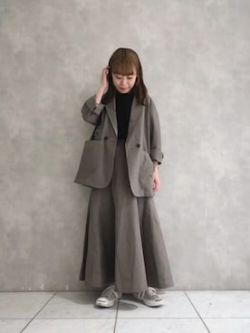 「POU DOU DOU（プードゥドゥ）のアイテム（ジャケット/アウター）」を使った、よしかわさん（レディース・151cm）の春コーディネート