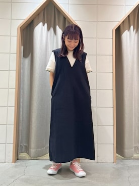 「POU DOU DOU（プードゥドゥ）のアイテム」を使った、よしかわさん（レディース・151cm）の春コーディネート