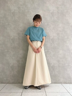 「POU DOU DOU（プードゥドゥ）のアイテム」を使った、よしかわさん（レディース・151cm）の春コーディネート