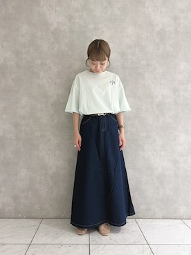 「POU DOU DOU（プードゥドゥ）のアイテム」を使った、よしかわさん（レディース・151cm）の夏コーディネート