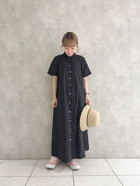 「POU DOU DOU（プードゥドゥ）のアイテム」を使った、よしかわさん（レディース・151cm）の夏コーディネート