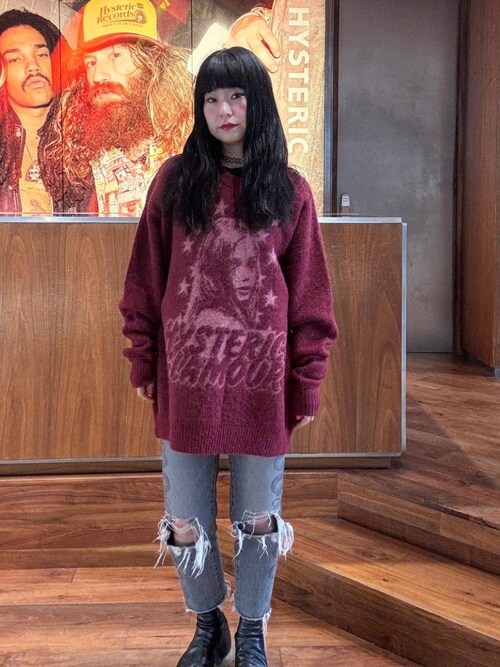 HYSTERIC GLAMOUR DEVIL STEEL カーディガン ブラウン HYSTERIC GLAMOUR(ヒステリックグラマー)の「DEVIL GIRLジャ