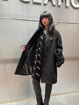 「シャツ 」｜「アイテム（その他アウター）」を使った、fukuchanさん（レディース・154cm）の冬コーディネート