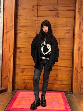 「HYSTERIC GLAMOUR（ヒステリックグラマー）のアイテム（その他アウター）」を使った、fukuchanさん（レディース・154cm）の冬コーディネート