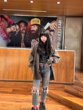 「HYSTERIC GLAMOUR（ヒステリックグラマー）のアイテム（その他アウター）」を使った、fukuchanさん（レディース・154cm）の冬コーディネート
