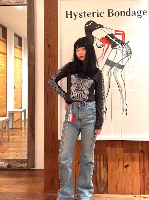 HYSTERICGLAMOUR スネイク フレアデニムパンツ HYSTERICGLAMOUR スネイク フレアデニムパンツ