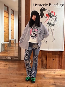 「シャツ 」｜「アイテム（スウェットパンツ）」を使った、fukuchanさん（レディース・154cm）の春コーディネート