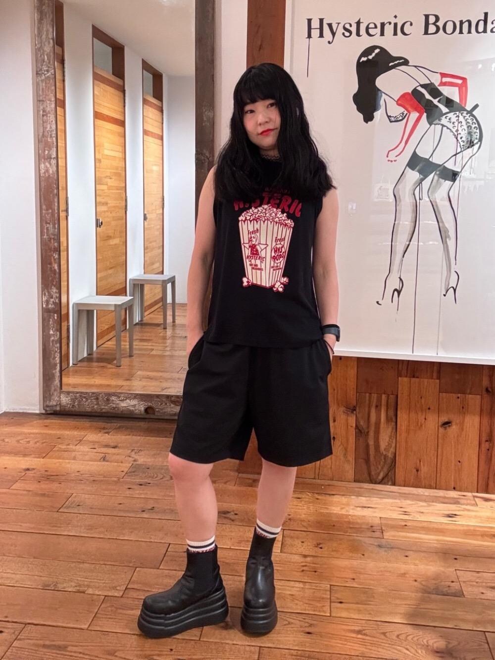 【HYSTERIC GLAMOUR】HYS POPS ノースリーブ HYSTERIC GLAMOUR - HYS POPS ノースリーブ / ブラック | Tempt