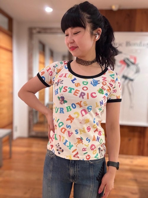Hysteric glamour チビT SNS ADDICTION柄 チビTシャツ（Tシャツ/カットソー）｜HYSTERIC