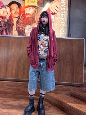 「アイテム（パーカー）」を使った、fukuchanさん（レディース・154cm）の夏コーディネート