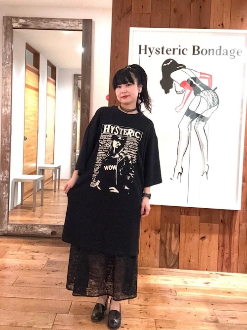 【ヒステリックグラマー】スカートスーツ/セットアップ/ブラック スクラッチロングデニムスカート（スカート）｜HYSTERIC GLAMOUR