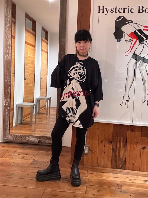 Hysteric Glamour ヒスガールビックロゴスウェットワンピース　黒 中古・古着通販】Hysteric Glamour (ヒステリックグラマー) ロゴ