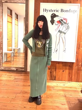 「アイテム（その他アウター、グリーン系）」を使った、fukuchanさん（レディース・154cm）の秋コーディネート