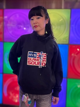 「HYSTERIC GLAMOUR（ヒステリックグラマー）のSNAKE LOOP 8分丈クラッシュデニムパンツ（デニムパンツ）」を使った、fukuchanさん（レディース・154cm）の秋コーディネート