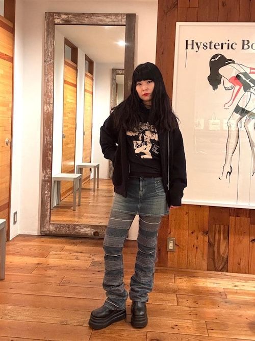 HYSTERIC GLAMOUR マイクロバックレースアップデニムスカート 103050_db05.jpg?20250717171944