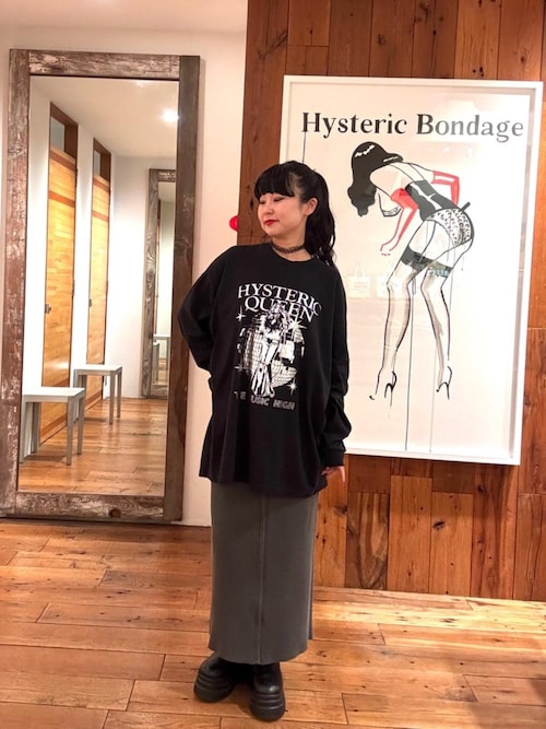 【美品】 HYSTERIC GLAMOUR オーバーサイズ ロンT ヒスガール HYSTERIC GLAMOUR ヒステリックグラマー ロンT ヒスガール