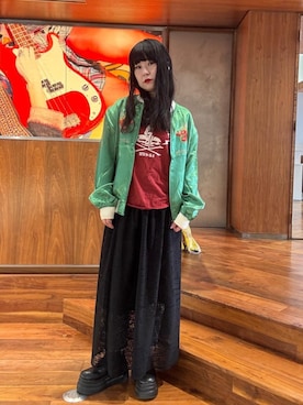 「アイテム（ブルゾン）」を使った、fukuchanさん（レディース・154cm）の秋コーディネート