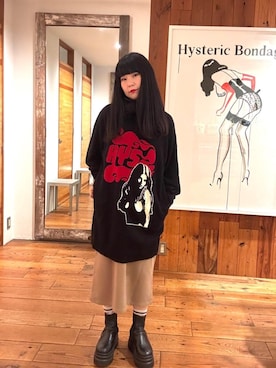 「HYSTERIC GLAMOUR（ヒステリックグラマー）のアイテム（ワンピース/ドレス）」を使った、fukuchanさん（レディース・154cm）の秋コーディネート