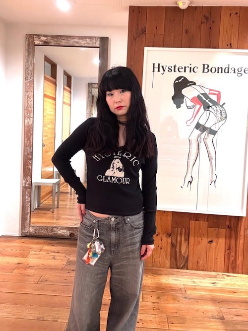 HYSTERIC GLAMOUR ブラック ワイドデニム HYSTERIC GLAMOUR ジーンズ デニム デニムパンツ ワイドデニム