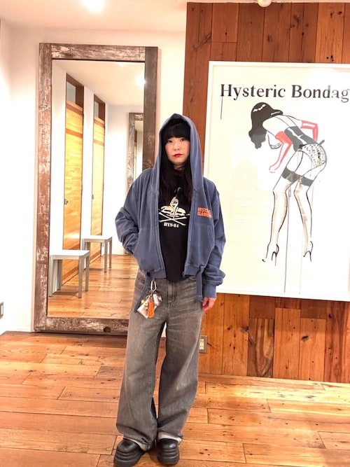 ヒステリックグラマー［新品］希少サイズ　ワイドデニム 1タックワイドデニムパンツ|HYSTERIC GLAMOUR WOMEN | HYSTERIC