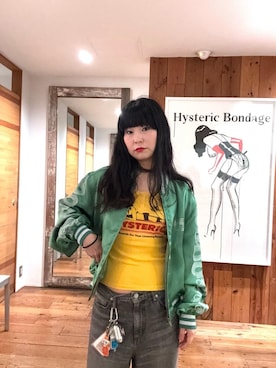 「アイテム（スタジャン）」を使った、fukuchanさん（レディース・154cm）の秋コーディネート