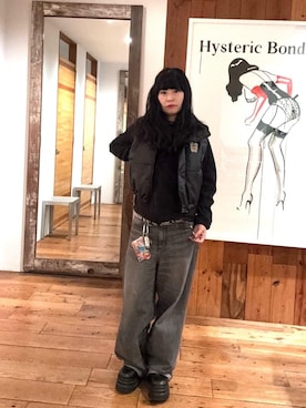 「HYSTERIC GLAMOUR（ヒステリックグラマー）のアイテム（ベスト）」を使った、fukuchanさん（レディース・154cm）の秋コーディネート