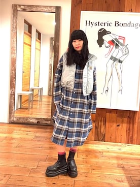 「HYSTERIC GLAMOUR（ヒステリックグラマー）のアイテム（ワンピース/ドレス）」を使った、fukuchanさん（レディース・154cm）の秋コーディネート