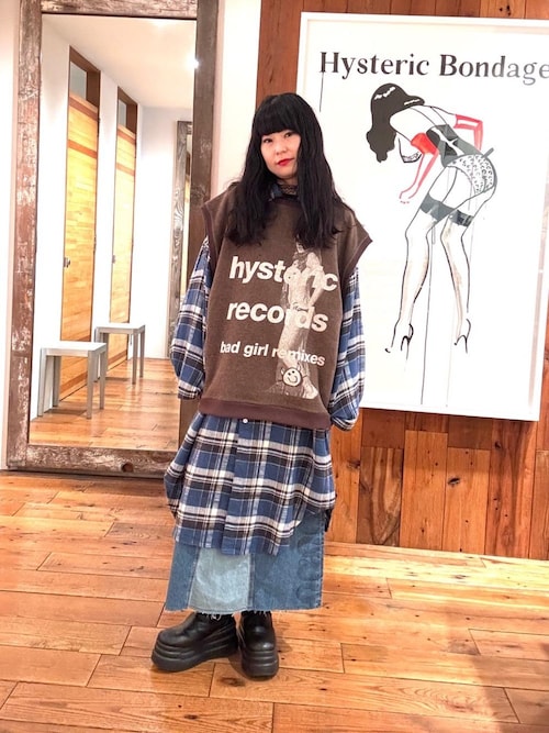 ヒステリックグラマー ヒステリックス デニムスカート 蛇柄 スネーク 希少 人気 SNAKE LOOP リメイクデニムスカート|HYSTERIC GLAMOUR WOMEN