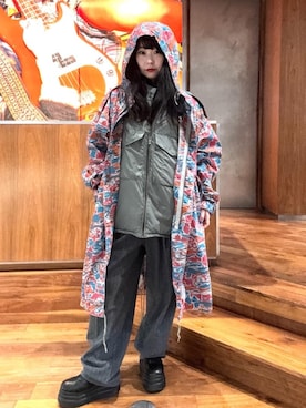 「アイテム（ダウンジャケット/コート、その他）」を使った、fukuchanさん（レディース・154cm）の秋コーディネート