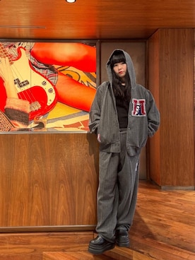 「HYSTERIC GLAMOUR（ヒステリックグラマー）のアイテム（パーカー）」を使った、fukuchanさん（レディース・154cm）の秋コーディネート