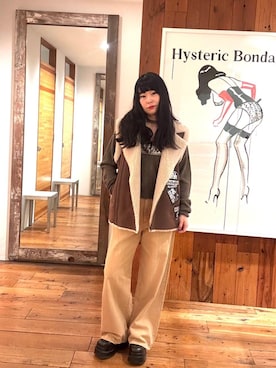 「アイテム（デニムパンツ、ベージュ系）」を使った、fukuchanさん（レディース・154cm）の秋コーディネート