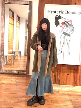 「アイテム（ステンカラーコート、グリーン系）」を使った、fukuchanさん（レディース・154cm）の秋コーディネート