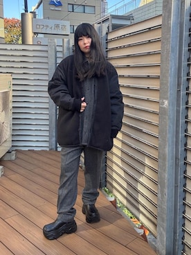 「HYSTERIC GLAMOUR（ヒステリックグラマー）のアイテム（ブルゾン）」を使った、fukuchanさん（レディース・154cm）の秋コーディネート