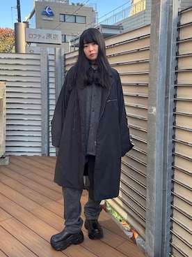 「アイテム（チェスターコート）」を使った、fukuchanさん（レディース・154cm）の秋コーディネート