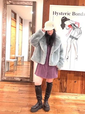 「アイテム（ワンピース/ドレス、パープル系）」を使った、fukuchanさん（レディース・154cm）の秋コーディネート