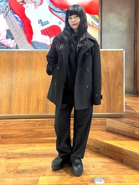 「カシミヤ」｜「アイテム（デニムジャケット）」を使った、fukuchanさん（レディース・154cm）の秋コーディネート