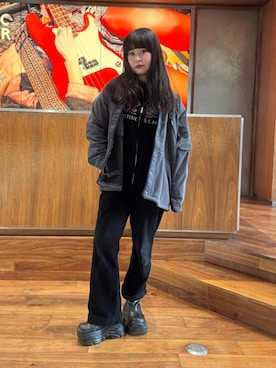 「アイテム（つなぎ/オールインワン）」を使った、fukuchanさん（レディース・154cm）の秋コーディネート