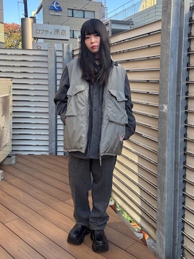 「アイテム（ベスト）」を使った、fukuchanさん（レディース・154cm）の秋コーディネート