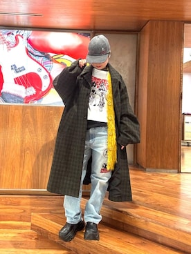 「HYSTERIC GLAMOUR（ヒステリックグラマー）のVIXEN LINE刺繍 キャップ（キャップ）」を使った、fukuchanさん（レディース・154cm）の秋コーディネート