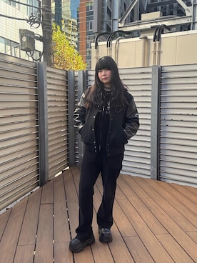 「アイテム（つなぎ/オールインワン）」を使った、fukuchanさん（レディース・154cm）の秋コーディネート