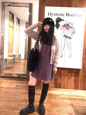 「アイテム（キャップ）」を使った、fukuchanさん（レディース・154cm）の冬コーディネート