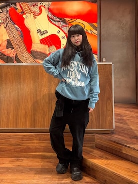 「アイテム（つなぎ/オールインワン）」を使った、fukuchanさん（レディース・154cm）の冬コーディネート