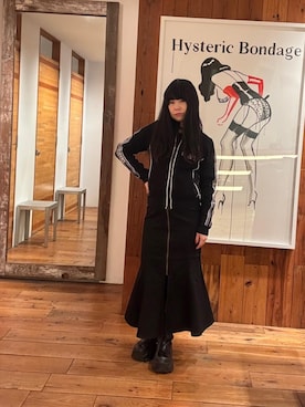 「アイテム（デニムスカート）」を使った、fukuchanさん（レディース・154cm）の冬コーディネート