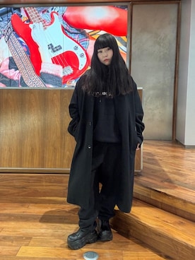 「アイテム（チェスターコート）」を使った、fukuchanさん（レディース・154cm）の冬コーディネート