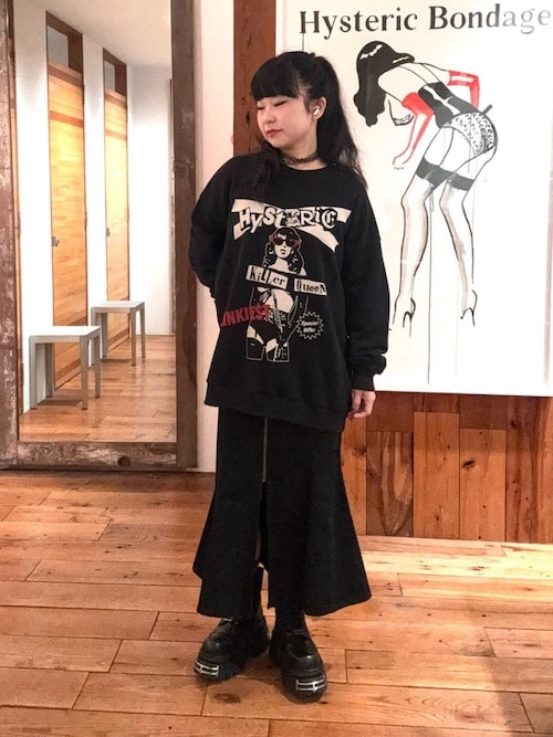 ＨＹＳ SUPER HYSTERIC柄 キュロットデニムスカート HYSTERIC GLAMOUR（ヒステリックグラマー） デニムスカート フロント