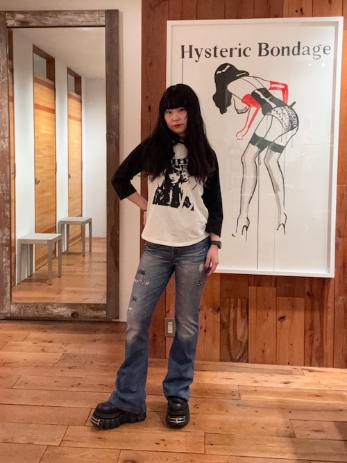 HYSTERIC WOMAN CAT 七分袖Tシャツ（Tシャツ/カットソー）｜HYSTERIC