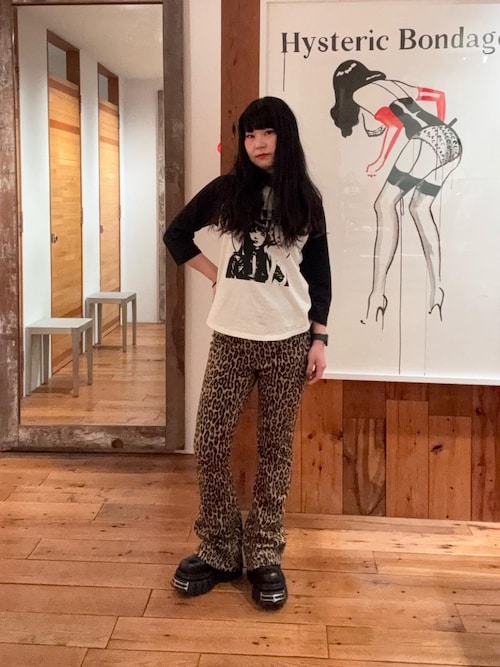 HYSTERIC WOMAN CAT 七分袖Tシャツ（Tシャツ/カットソー）｜HYSTERIC