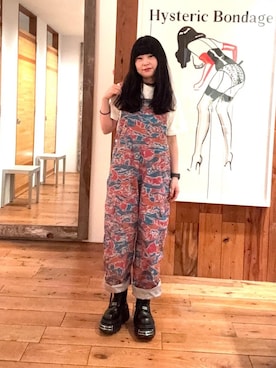「HYSTERIC GLAMOUR（ヒステリックグラマー）のミリタリーオーバーオール（つなぎ/オールインワン、その他）」を使った、fukuchanさん（レディース・154cm）の春コーディネート