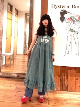 「HYSTERIC GLAMOUR（ヒステリックグラマー）のLEOPARD柄 リバーシブルスウェットパンツ（スウェットパンツ、その他）」を使った、fukuchanさん（レディース・154cm）の春コーディネート